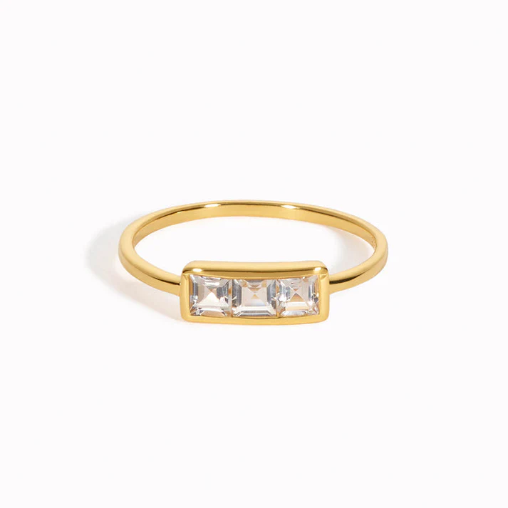Three Stone Ring - Edith