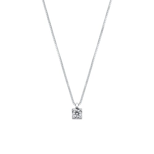 Gargantilla Oro Blanco + Brillante 0.14ct