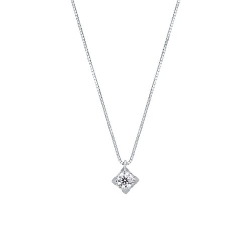 Gargantilla Oro Blanco + Brillante