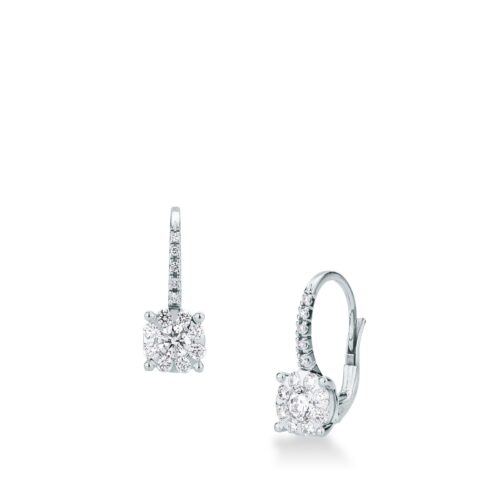 Pendiente Oro Blanco ballesta con Brillantes 0,71CT