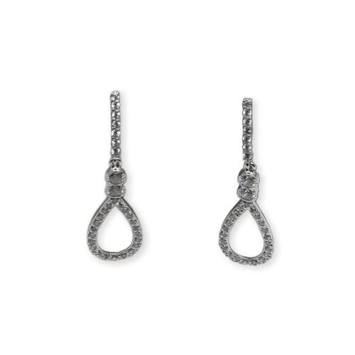 Pendientes Oro Blanco y Circonitas