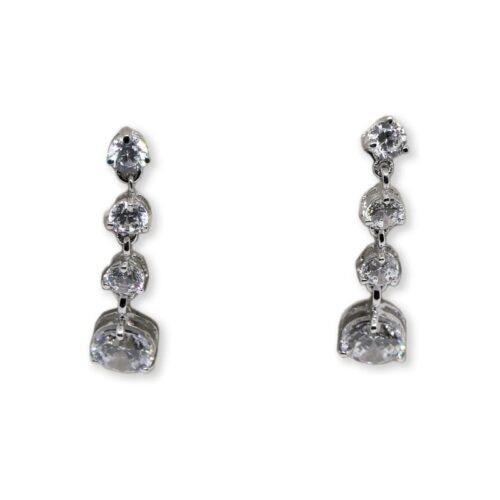  Pendientes Oro Blanco y Circonitas  