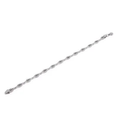 Pulsera Oro Blanco y Circonitas 