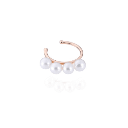 Burato Gioielli Earcuff con perlas en oro rosa de 18 Kt.