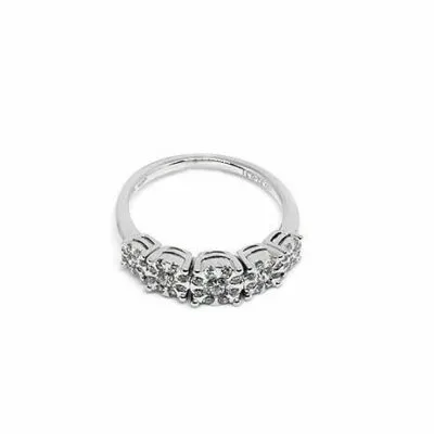 Sortija Oro Blanco con 5 Diamantes