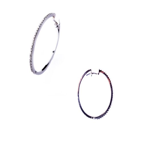 Criolla Oro Blanco 18kt Oval con Brillantes