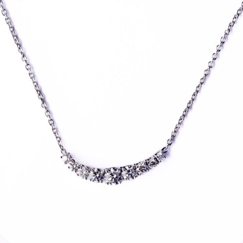 Gargantilla Oro Blanco 18kt con 9 Brillantes en Disminución