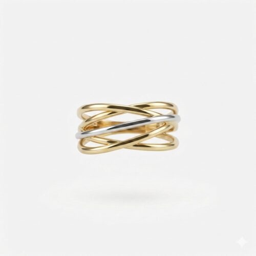 Anillo Oro 18kt 6 Hilos Bicolor