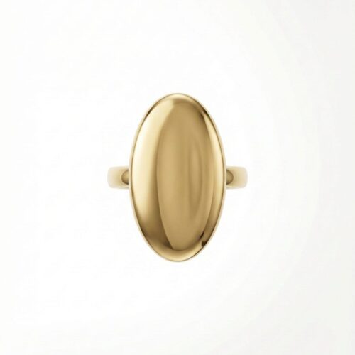 Anillo Oro 18kt Lanzadera Peladilla Oval 15x25mm