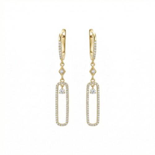 Pendientes Oro Amarillo 18kt con 144 Diamantes Naturales Talla SC 0.45ct HSI