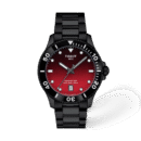 Tissot Seastar 1000 40mm · Esfera degradado rojo · correa negro — packshot oficial Tissot