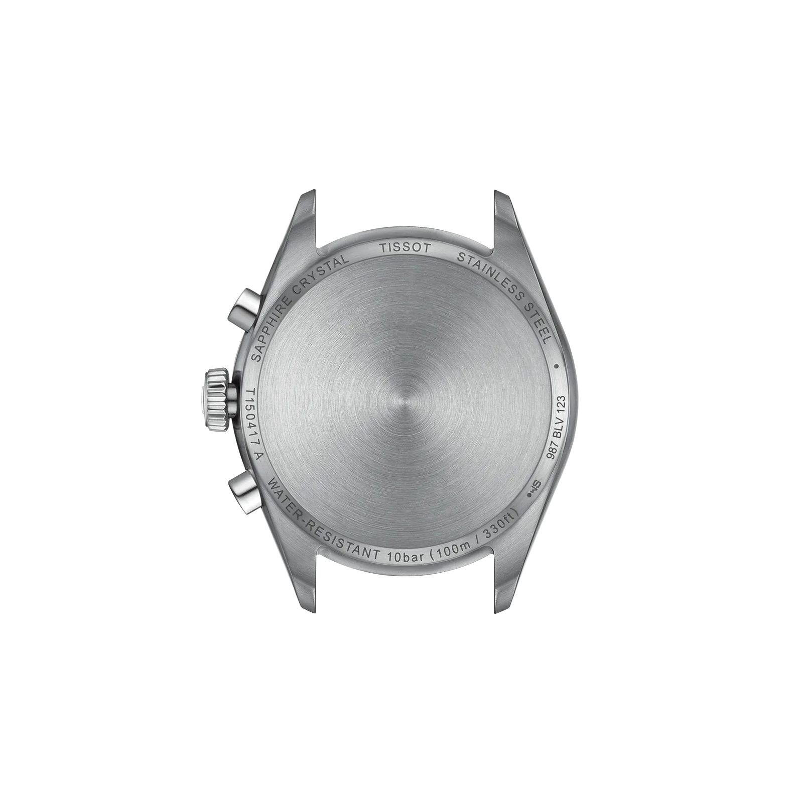 TISSOT PR 100 CHRONOGRAPH · Correa acero · Cuarzo — vista trasera