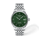 Tissot Le Locle 39.3mm · Esfera verde · correa gris — packshot oficial Tissot