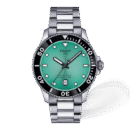 Tissot Seastar 1000 40mm · Esfera degradado turquesa · correa acero — packshot oficial Tissot