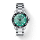 Tissot Seastar 1000 36mm · Esfera degradado turquesa · correa gris — packshot oficial Tissot
