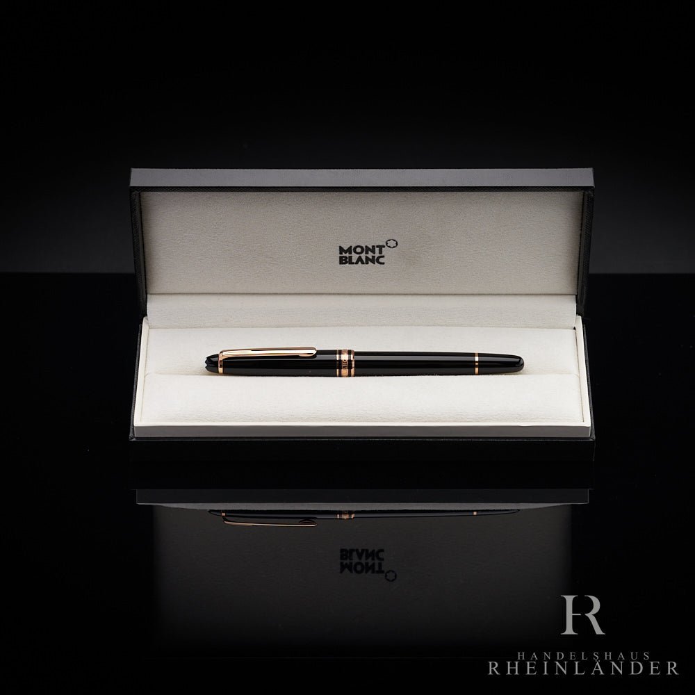 Rollerball Montblanc Meisterstück Classique en resina negra con acabados chapados en oro rojo