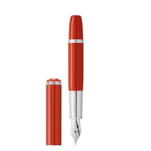 Pluma estilográfica Montblanc Heritage Rouge et Noir Baby en laca negra con emblema coral