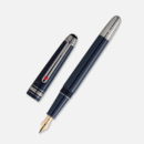 Pluma estilográfica Montblanc Meisterstück La Vuelta al Mundo en 80 Días Año 3 en resina azul oscuro
