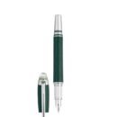 Pluma estilográfica Montblanc StarWalker PolarGreen en resina verde con patrón de olas y acabados platino