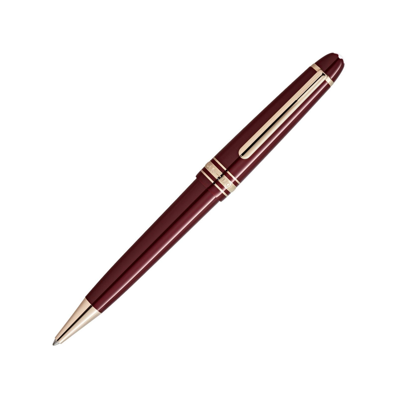 Bolígrafo midsize Montblanc Meisterstück Burdeos en resina burdeos con acabados chapados en oro