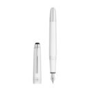 Pluma estilográfica Montblanc Meisterstück Classique en resina blanca con acabados chapados en platino