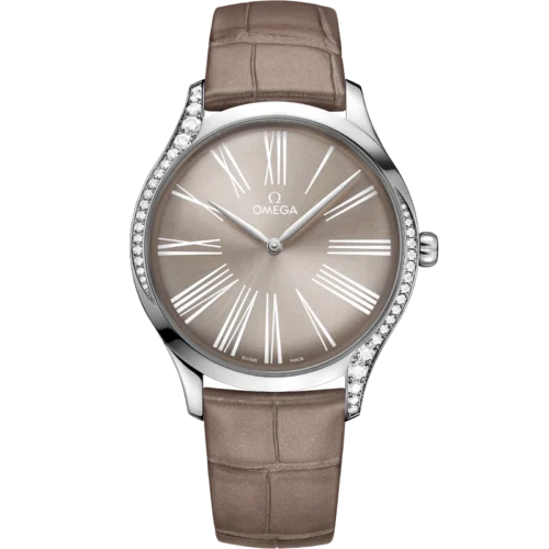 Reloj Omega De Ville Trésor femenino marrón topo