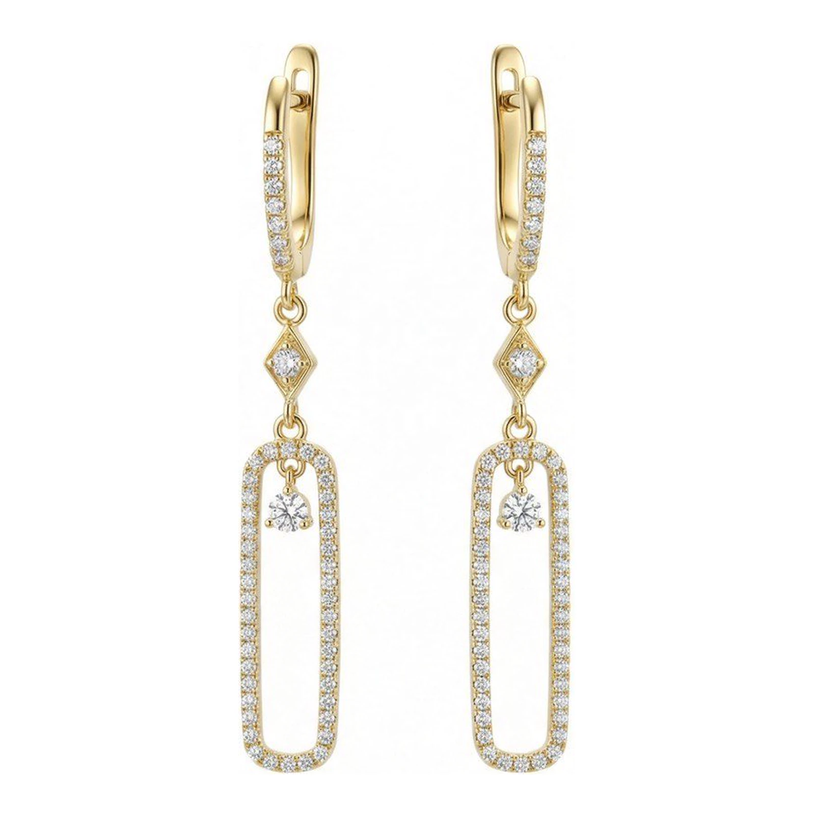 Pendientes Oro Amarillo 18kt con 144 Diamantes Naturales Talla SC 0.45ct HSI