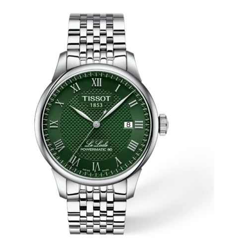 Tissot Le Locle 39.3mm · Esfera verde · correa gris