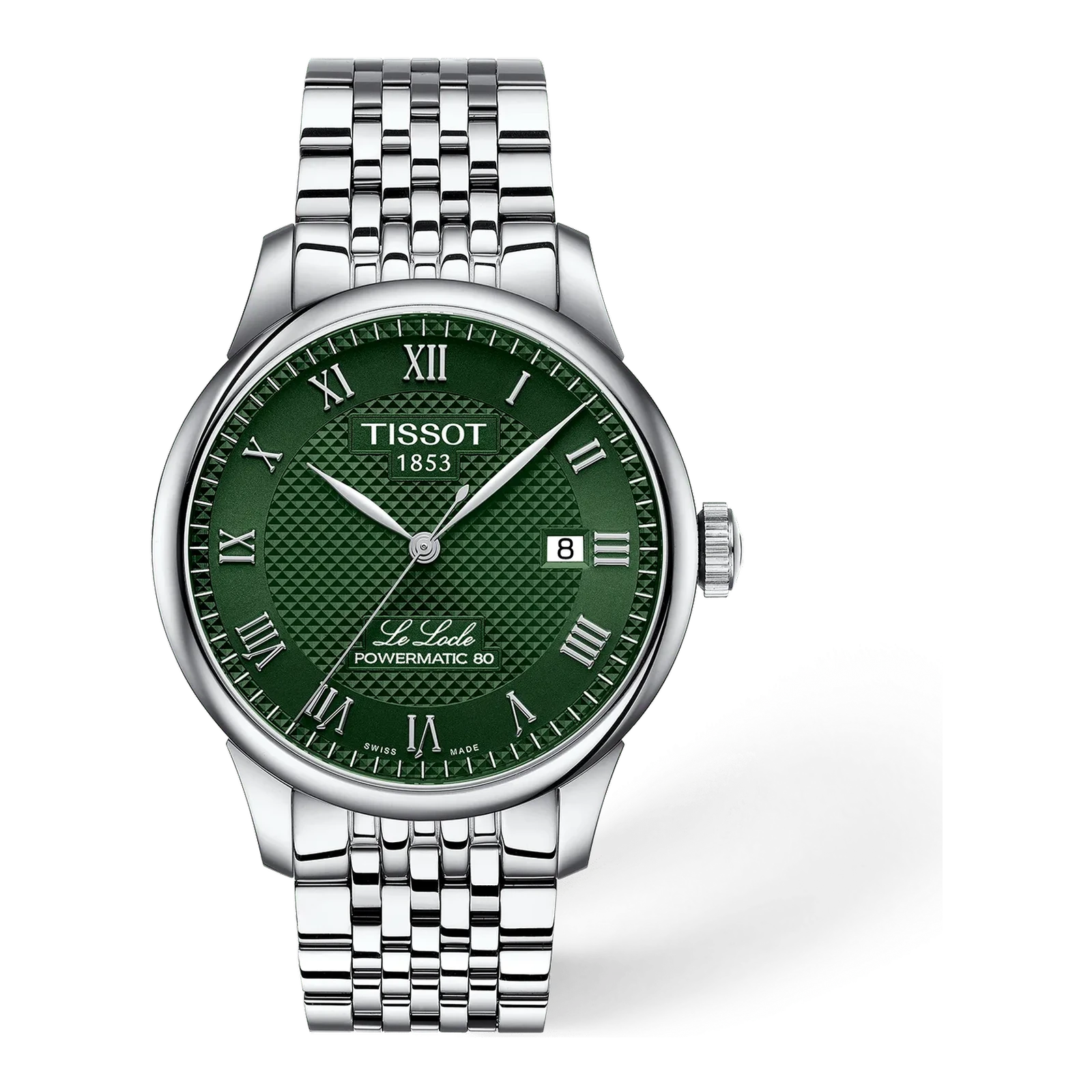 Tissot Le Locle 39.3mm · Esfera verde · correa gris