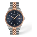 Tissot Ballade · Esfera azul · correa gris, oro rosa 5n