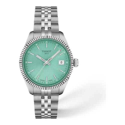 Tissot Ballade · Esfera verde claro · correa gris