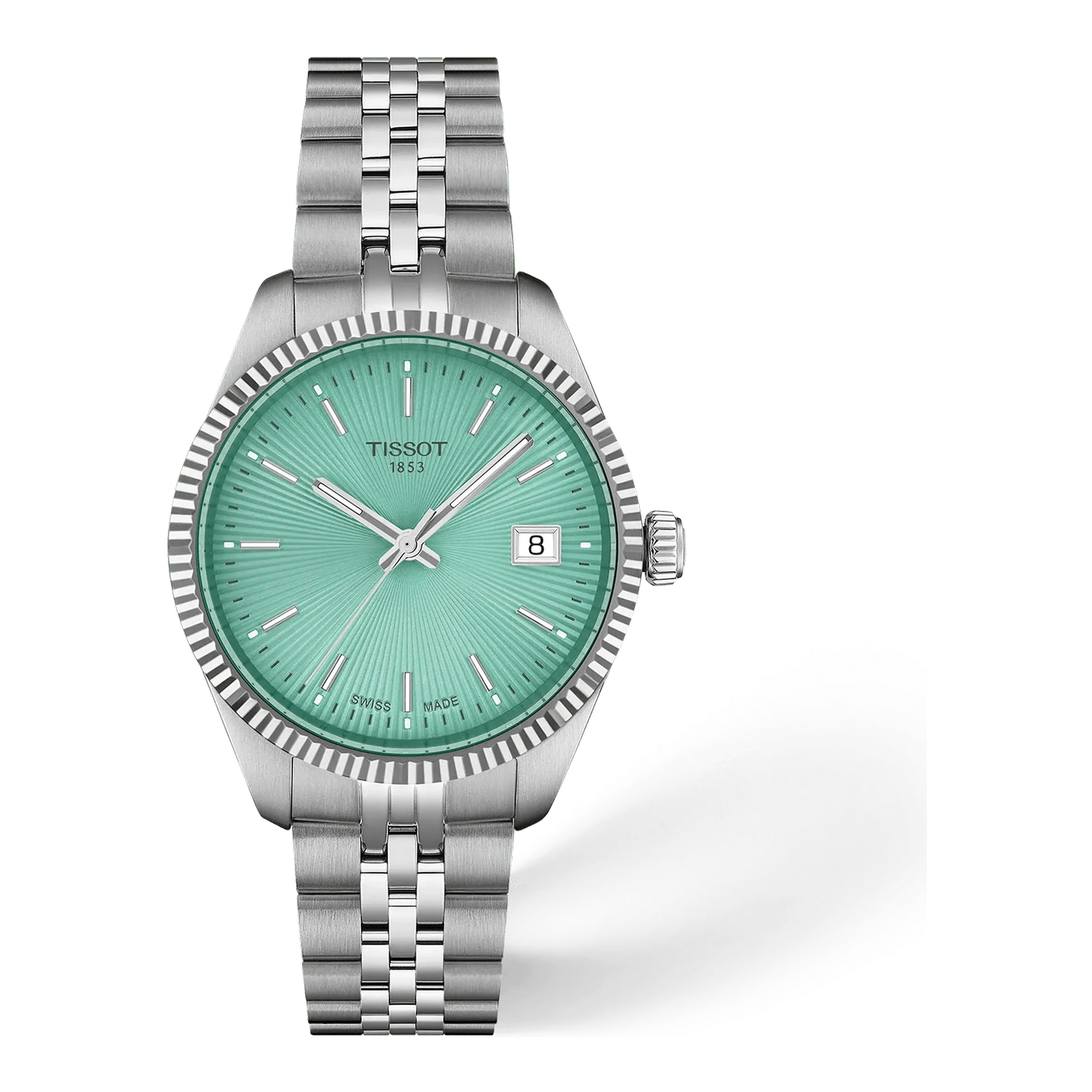Tissot Ballade · Esfera verde claro · correa gris