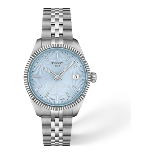 Tissot Ballade 34mm · Esfera azul hielo · correa gris