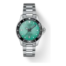 Tissot Seastar 1000 36mm · Esfera degradado turquesa · correa gris