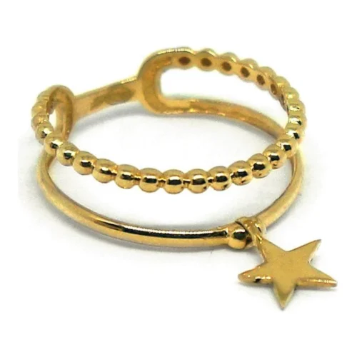 Sortija Oro amarillo 2 hilos con estrella