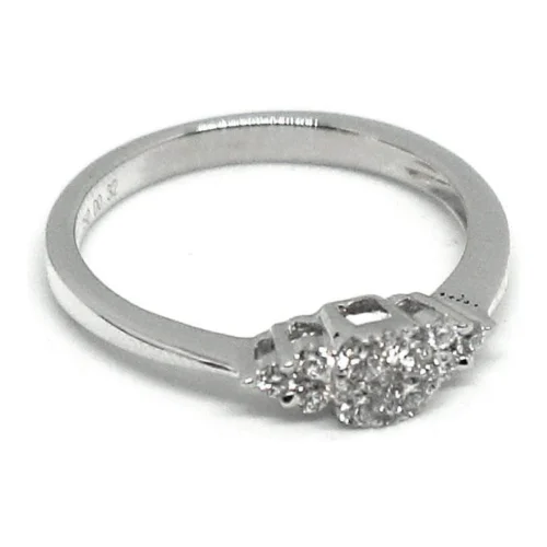 Sortija Oro blanco y brillantes de 0,33 cts