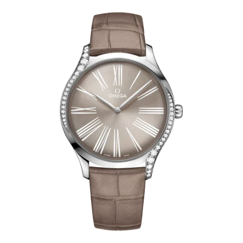 Reloj Omega De Ville Trésor femenino marrón topo
