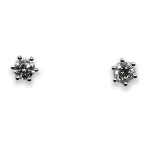 Pendiente Oro Blanco Diamante Talla Brillante