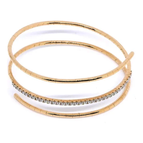 Pulsera Oro rosa de diseño rígida