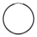 Collar Bvlgari de cuero negro y cierre de acero