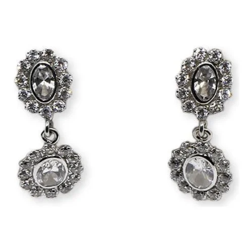 Pendientes Oro Blanco y Circonitas · Ref. 400