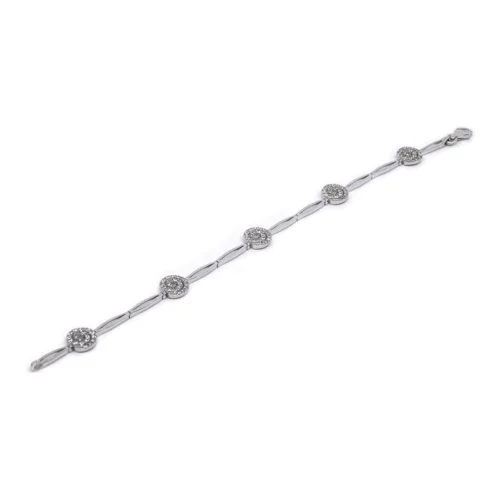 Pulsera Oro Blanco y Circonitas · Ref. 439