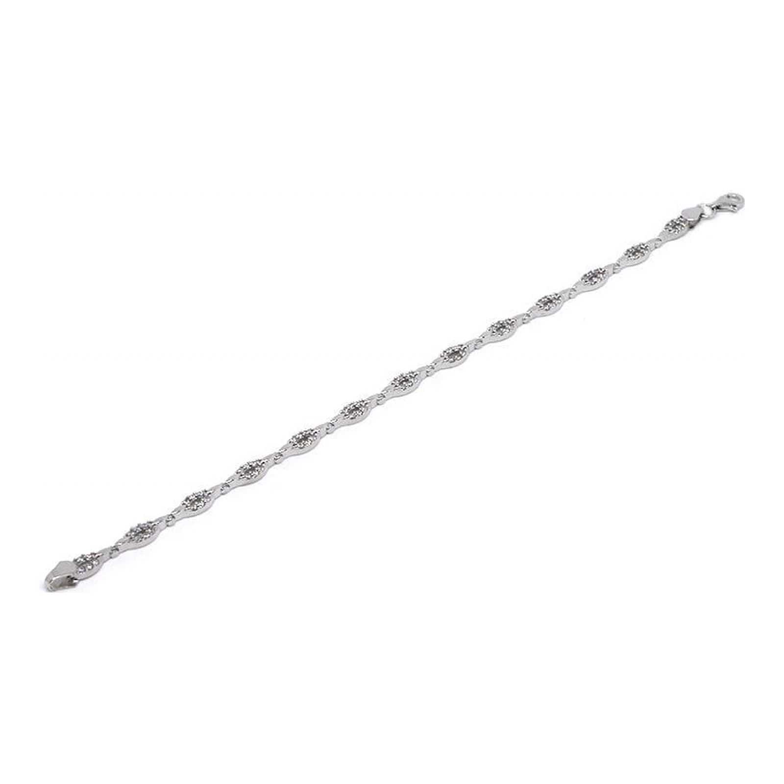 Pulsera Oro Blanco y Circonitas · Ref. 36