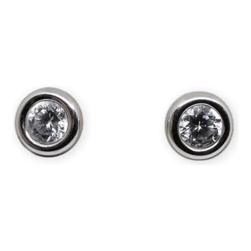 Pendiente Oro blanco y circonitas en Chatón