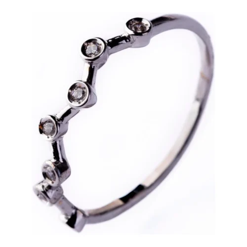 Anillo Oro 18kt Circonitas en ZigZag