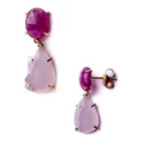 Pendientes Oro Amarillo 18kt con Piedras de Color