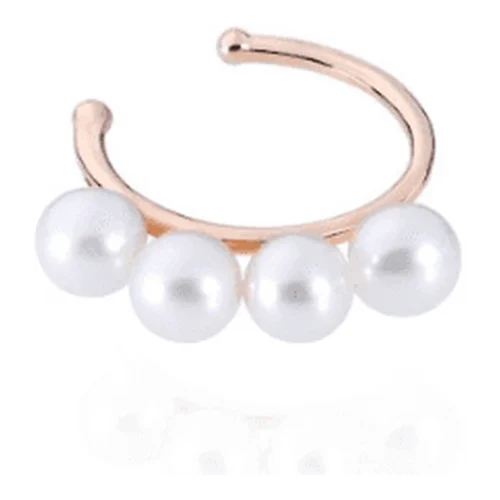 Burato Gioielli Earcuff con perlas en oro rosa de 18 Kt.
