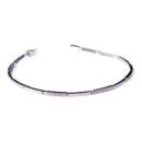 Pulsera Oro Blanco 18kt Semirigida con Brillantes