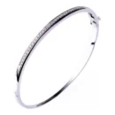 Pulsera Oro Blanco 18kt Rigida con Brillantes