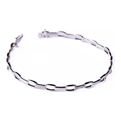 Pulsera en Oro Blanco 18kt con 32 Brillantes